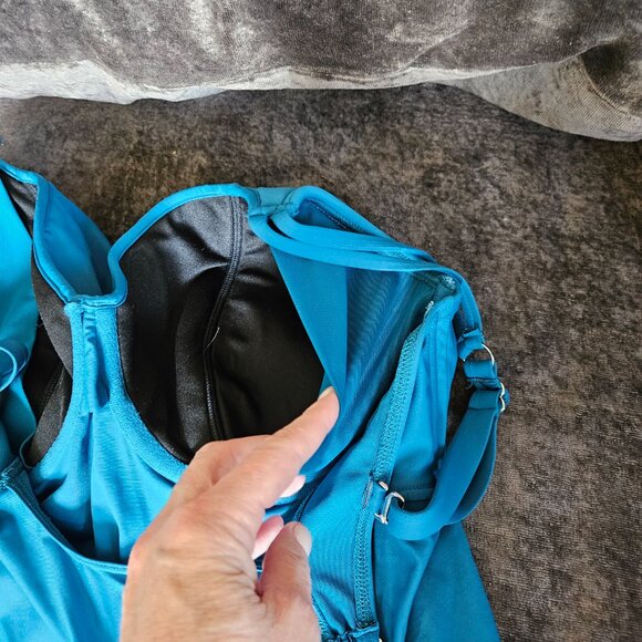 Birdsong Underwire Wrap Tankini & bottom set 34H - Deep Ocean - Picture 5 of 9